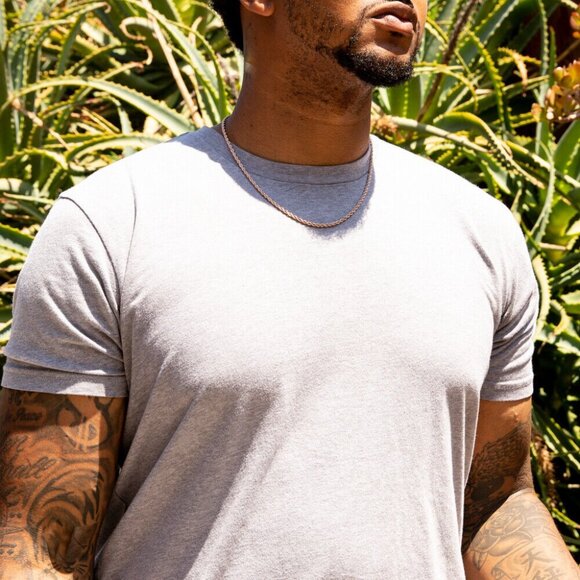 Solid Rose Gold Plated 316 Stainless Steel 3MM Twist Rope Chain Necklace - Picture 2 of 6